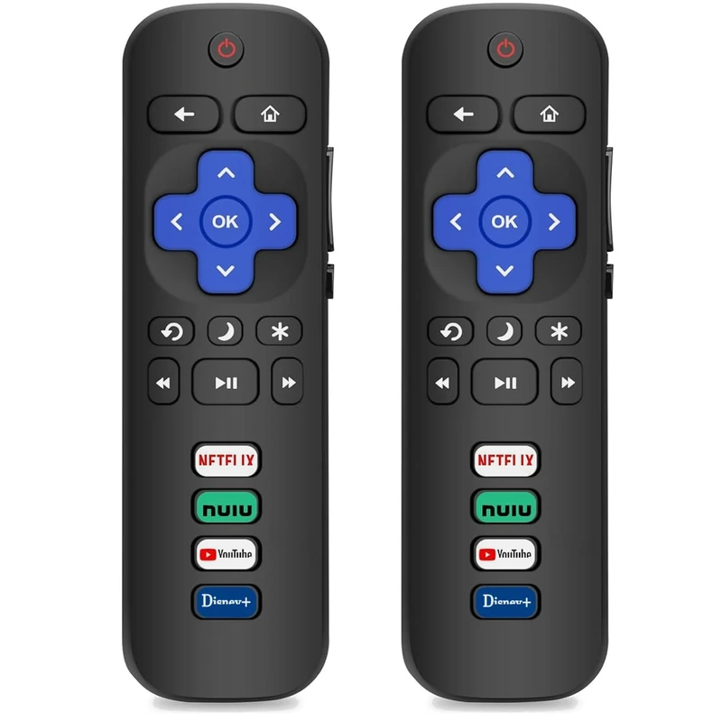 Gotellx 2-Pack Roku TV Remote - Fits TCL, Hisense, Sharp, Philips
