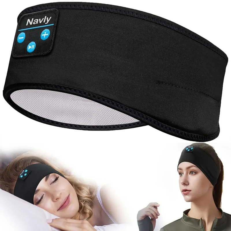 Navly Sleep Headphones Bluetooth Headband, Wireless Headband Headsets with Thin Speakers, Sleep Earbuds, Sleeping Headphones for Workout Running Yoga Sports Gift for Men Women