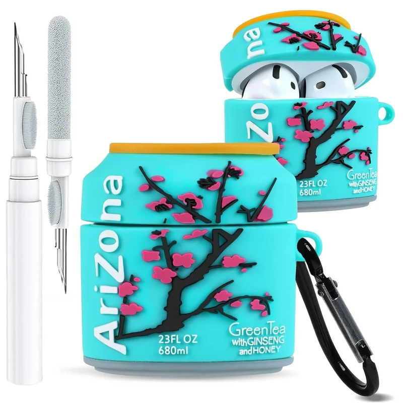 Boaretiu for Airpods 4th Case - with Keychain and Cleaner Kit for AirPods 4th Generation Case (2024) Blossom Cute Kawaii Funny 3D Soft Silicone Fun Cool for Girls Women Teens for Air pods 4 Cover