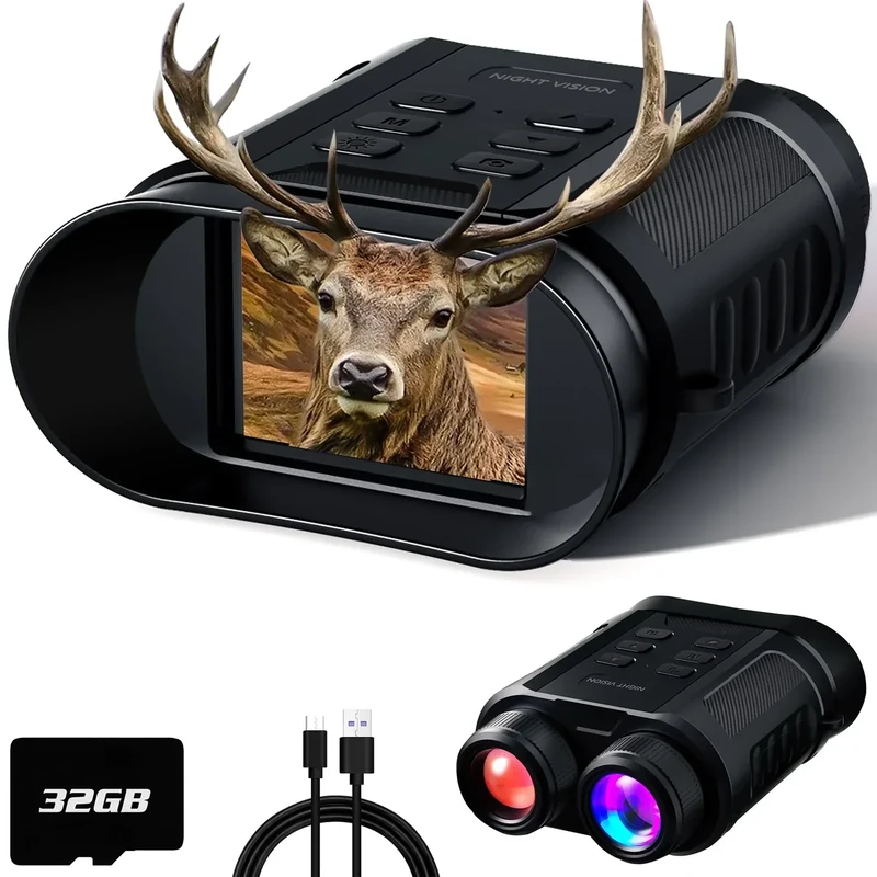 Night Vision Goggles 4K HD - 8X Digital Zoom, 32GB Card to Save Photos and Videos