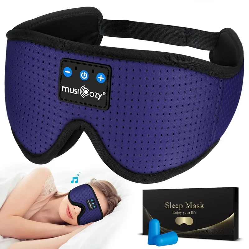 MUSICOZY Bluetooth 5.4 Sleep Headphones - 3D Contour Eye Mask