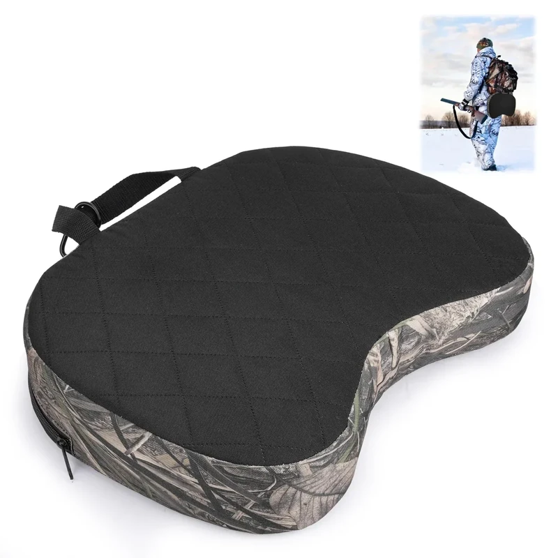 URMONA Portable Hunting Seat Cushion, 11.4 x 15.7 x 2.8in Thickening Lightweight Outdoor Cushion, Waterproof Sponge Dirty Proof Pad for Hunting, Camping, Stadium, Outdoor Sports, Fishing