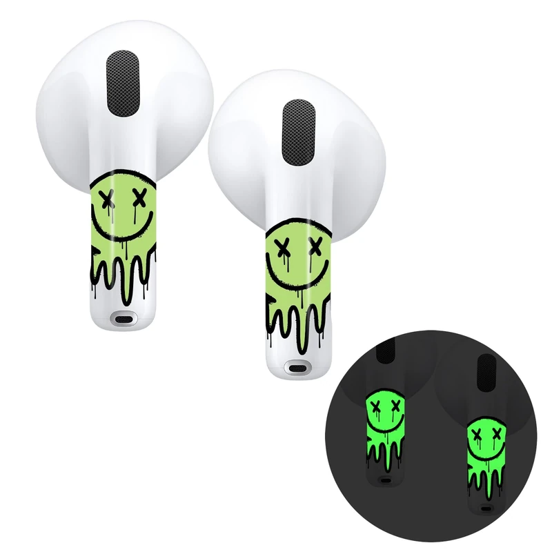 RockMax Glow-in-Dark Death Smile Skin for AirPods Pro 3 - Universal Fit