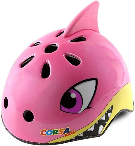 Infant Toddler Bike Helmet, Adjustable and Multi-Sport for Child Baby, 3 Sizes for Kids Boys Girls (Pink Shark, XS)