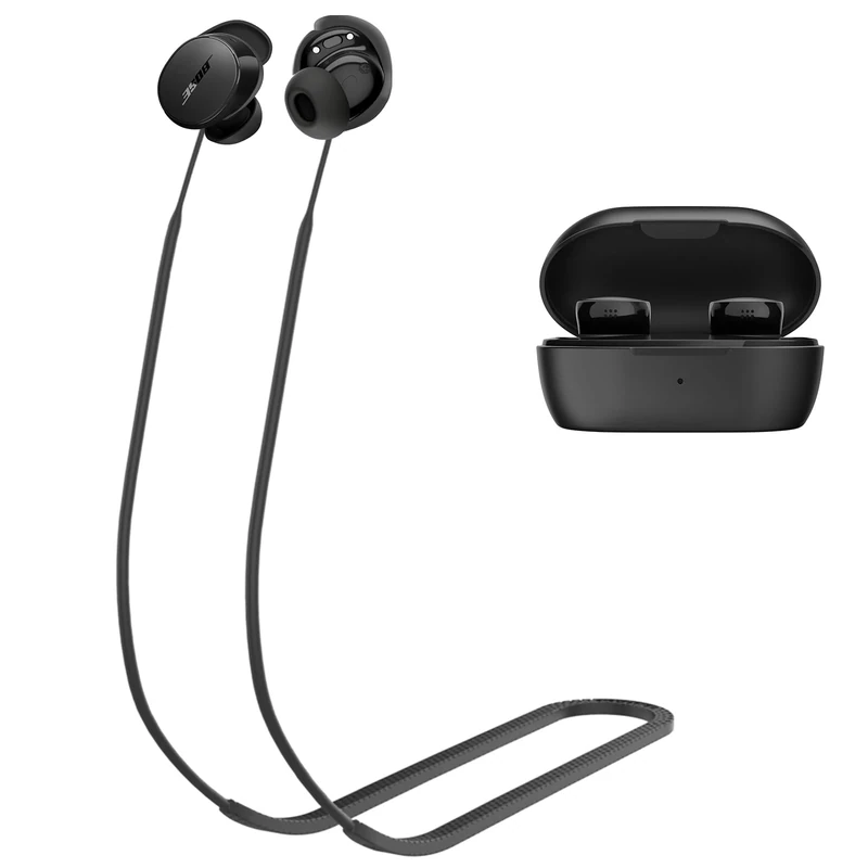 PUCGUE Anti-Lost Silicone Strap for Bose QuietComfort Earbuds - Black