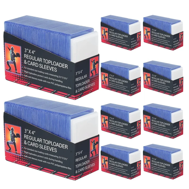 2000 Card Sleeves Top Loaders for Cards,3"X4" Baseball Card Protectors Toploaders for Cards,Hard Plastic Card Holder for Trading Sports Football Game Cards (1000 Hard Sleeves+1000 Penny Sleeves)