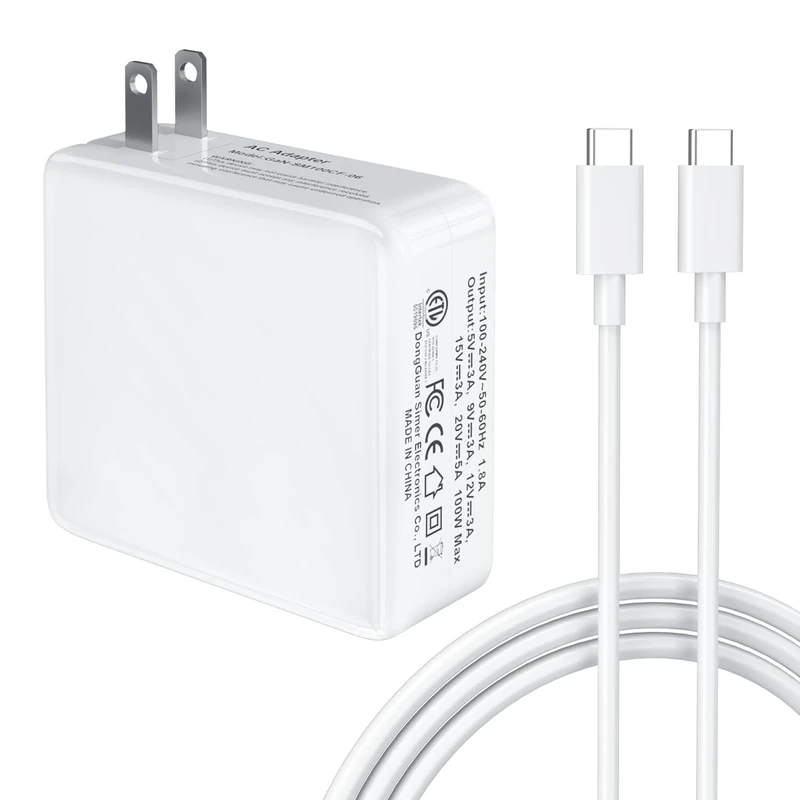 USB C Laptop Charger 100W GaN Fast Charging Universal Replacement for MacBook Charger, HP, Dell XPS, Lenovo, Acer, ASUS, MSI Computer Tablet Phone Type C AC Adapter Power Cord 6.5ft 5A 45W 36W PD 3.0