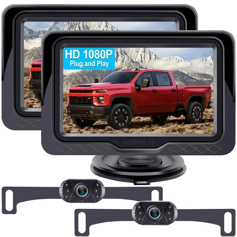 LeeKooLuu 2-Pack 1080P Camera - Plug & Play, Waterproof Night Vision