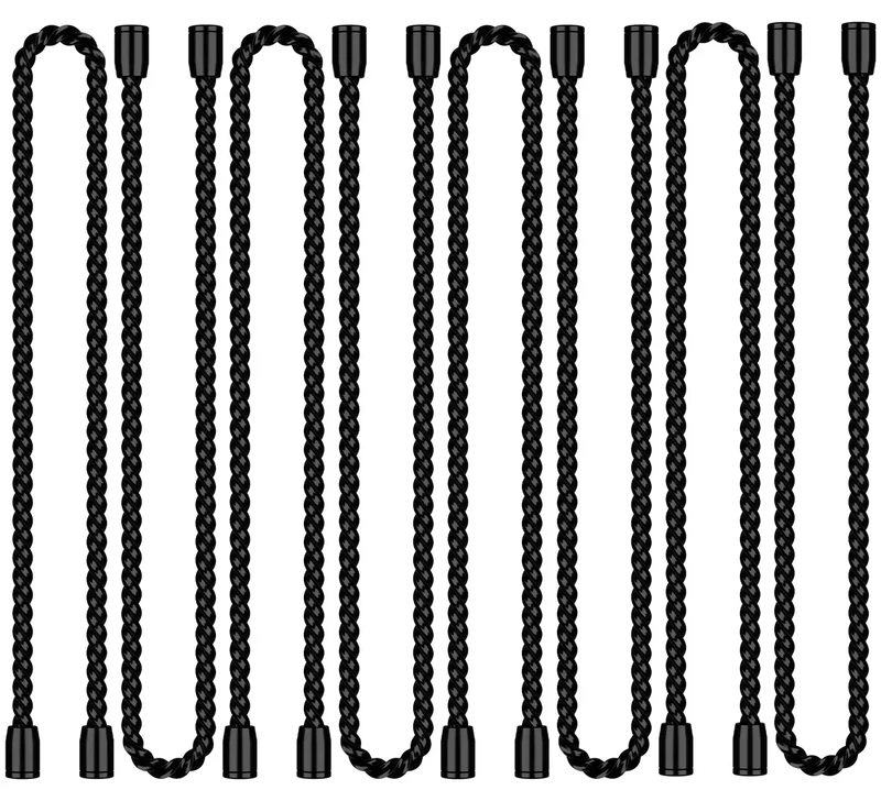 8PCS 12-Inch Silicone Cable Ties, Bendable Rubber Twist Ties, Reusable Twist Ties for Cords, gear ties for Organizing, Bundling (Black)