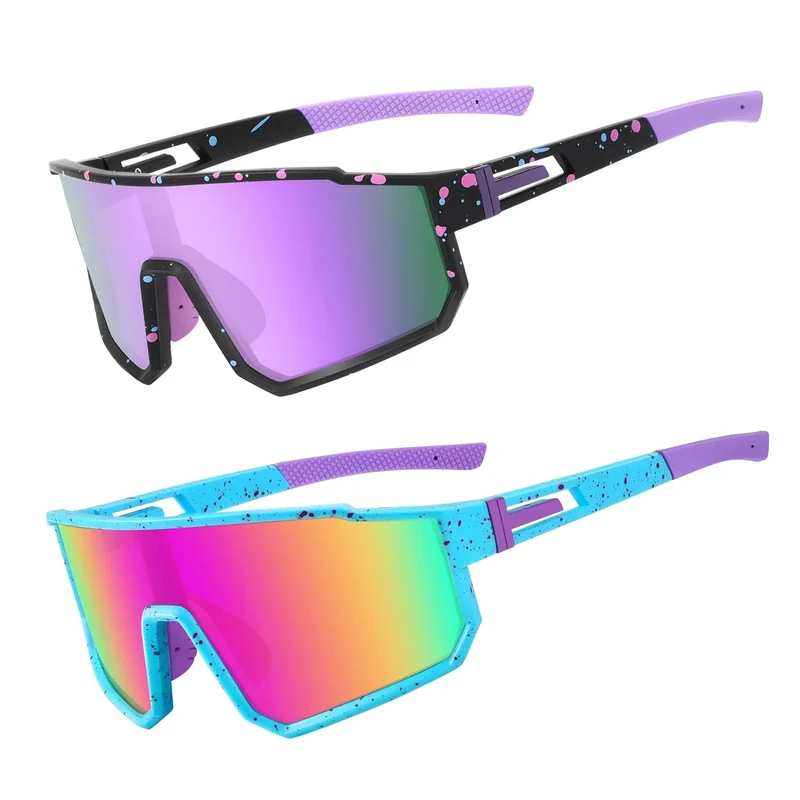 MVPTGRS 2 PackYouth Baseball Sunglasses for Boys Girls Age 8-14 TR90 Frame Kids Sport Sunglasses for Softball Cycling Baseball Golf