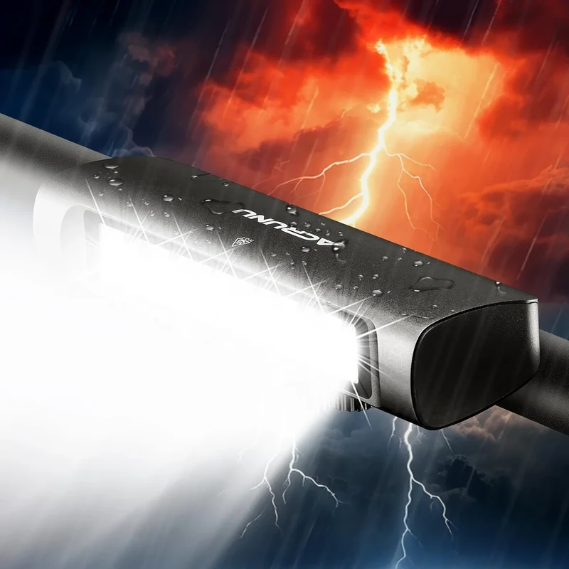 ACRUNU Super Bright Bike Light, 3400 Lumen High/Low Beam Bike Headlight, IPX67 Waterproof Bike Light for Night Riding Runtime 8 hrs,Can be As a Power Bank,Bicycle Light for Mountain Biking, and More