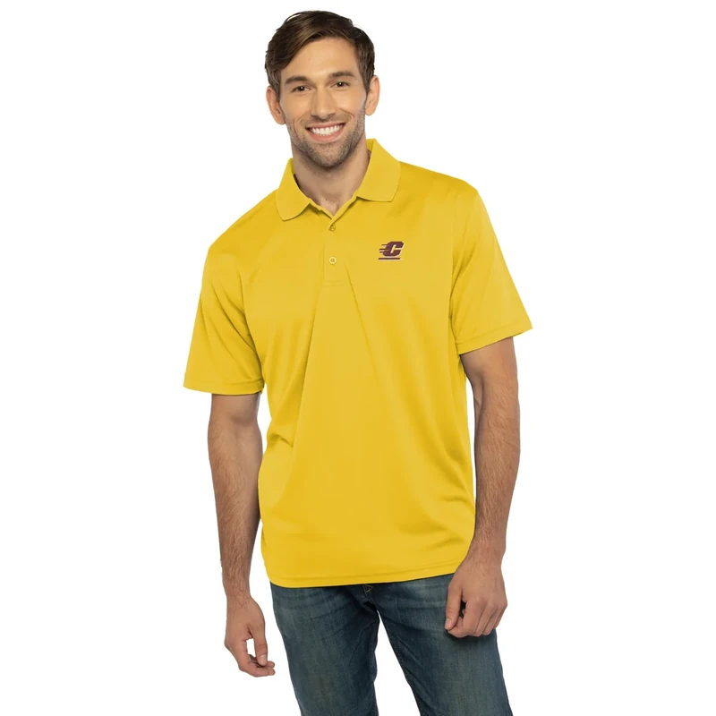 Vantage Apparel Men's Collegiate Premium Moisture Wicking Team Color Icon Polo, Central Michigan Chippewas, Large