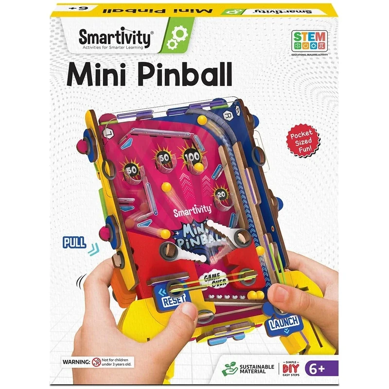 Smartivity Mini Pinball for Kids Ages 6 to 12 Years | Build Your Own - Hand Held Pinball I Birthday Gift for Smart Kids | DIY STEM Toy for Boys & Girls 6,7,8,9,10,11,12 Years Old