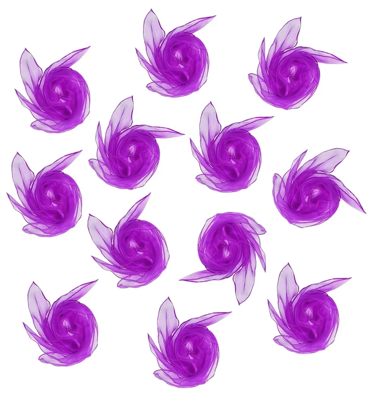Lolakee Dance Scarves 12 Pcs Juggling Scarves for Kids Play Silk Scarve for Babies Toddlers Children Movement Learning Education Musical Accessories Colorful Scarfs Magic Tricks Performance (Purple)