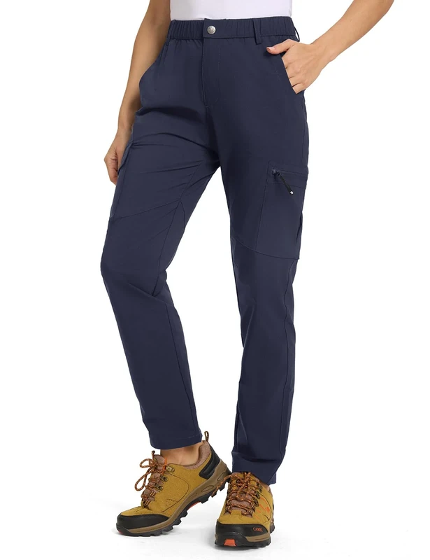 TBMPOY Women's Hiking Cargo Pants Lightweight Water Resistant Quick Dry Fishing Camping Travel Work Pant with 6 Pockets Navy XXXL