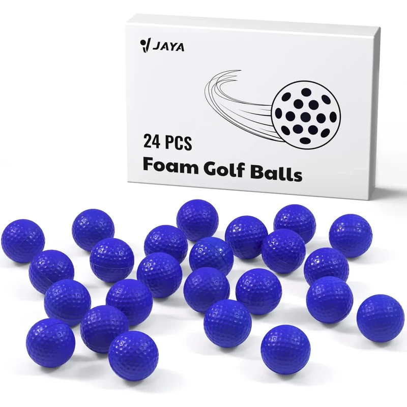 JAYA 24 Pack Foam Golf Practice Balls, Realistic Feel and Limited Flight, Soft for Indoor or Outdoor Training, Blue