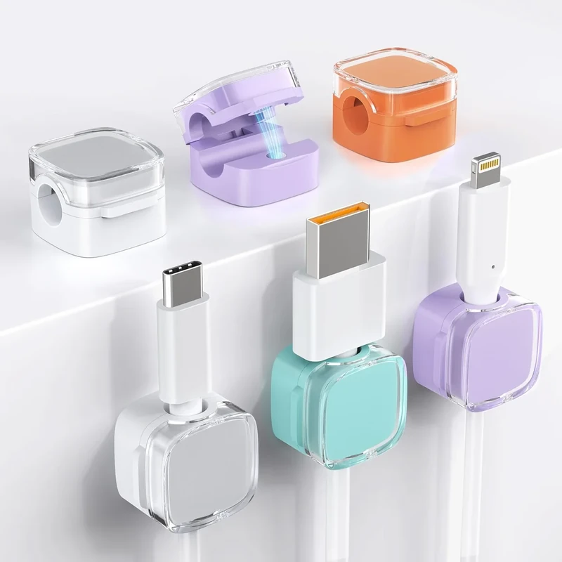 TIKIWIK Magnetic Cable Clips - 6 Pack Cord Holders for Desk