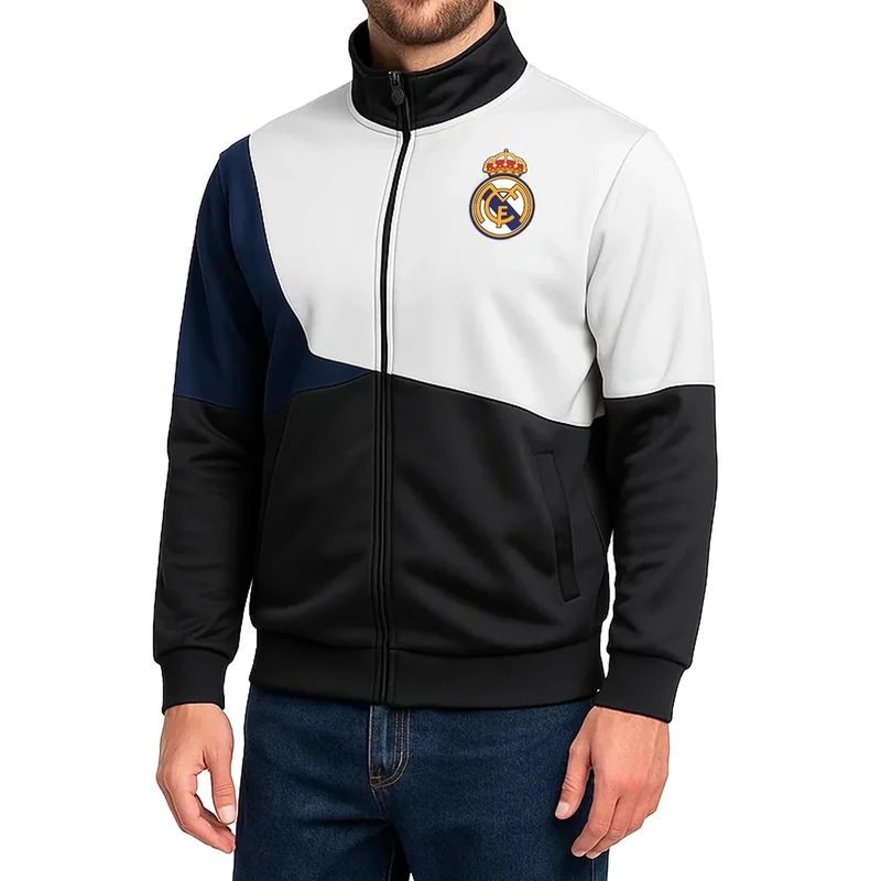 Icon Sports Officially Licensed Real Madrid CF Track Jacket - Unisex Adult - RM55TJ Black S
