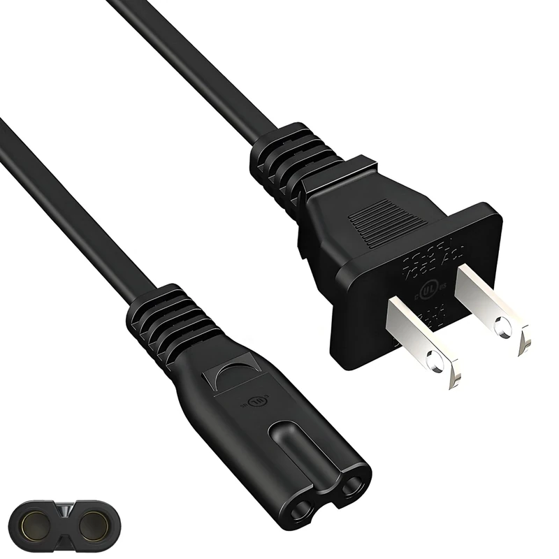 3Ft AC Power Cord Fit for Sony PS4 PS5 PS3 Slim PlayStation 5 4 3, Xbox Series X/S, Xbox One X/S, TV, Printers Universal 2 Prong Power Supply Cable Replacement