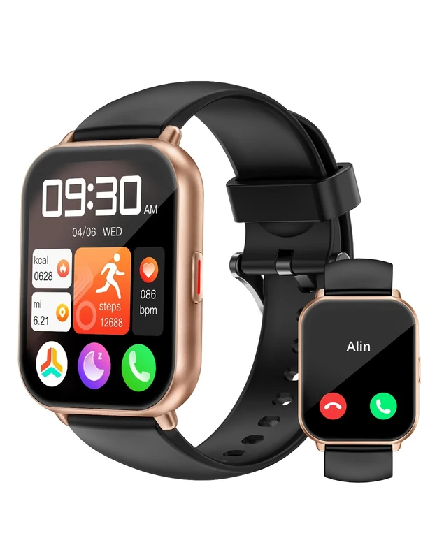 RUIMEN 1.85" Smartwatch - Call, Fitness Tracker, Waterproof, 2 Bands