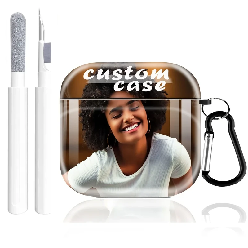 Custom AirPods Case with Photo- Personalize with Your Own Photo & Text, Durable Protective Cover Compatible with AirPods Pro 1st & 2nd Gen, Ideal Unique Gift with Convenient Keychain (AirPods 4)