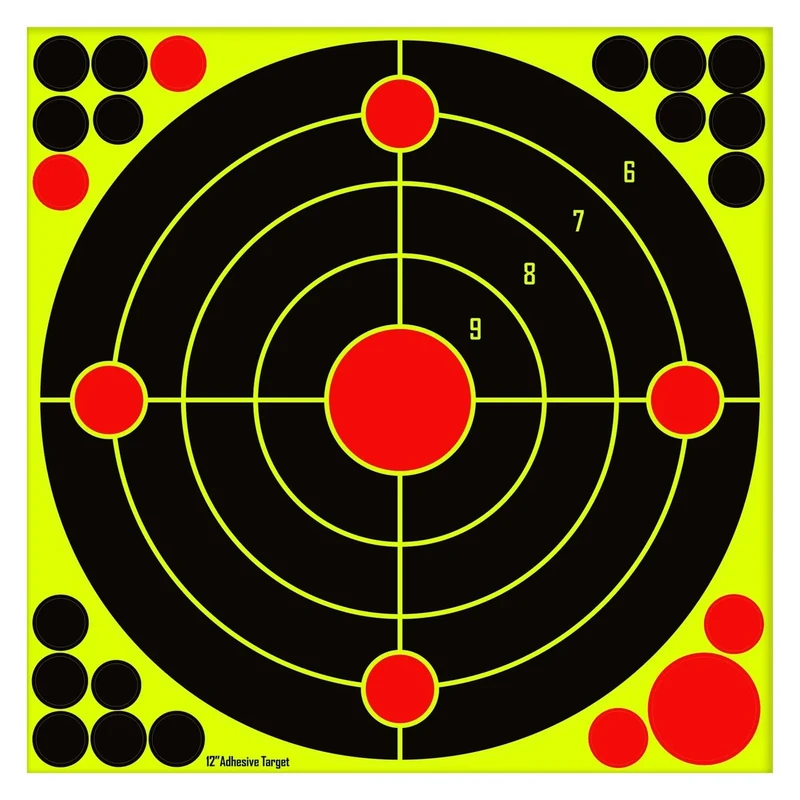 PTPHJEG 12x12 inch Silhouette Splatter Targets - Bright Fluorescent Yellow Easily seen on Impact When Hitting Target for BB Guns, airguns, Rifles, Indoor and Outdoor ranges (10 Pack)