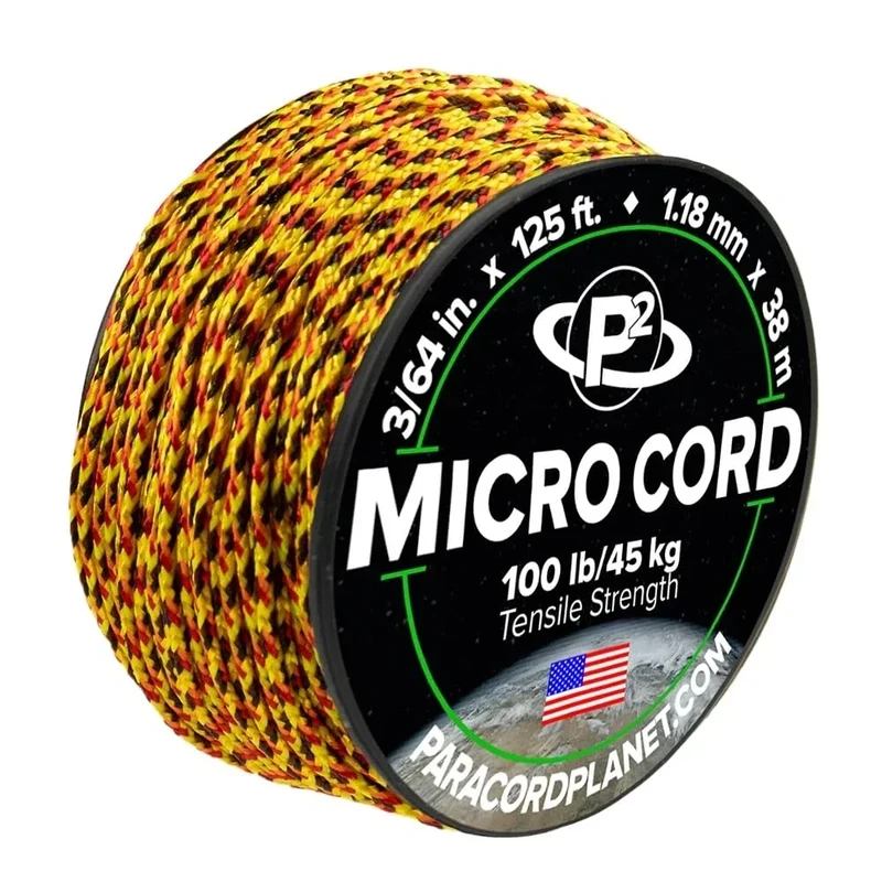 Paracord Planet Micro Paracord – Thin Braided Cord for Crafting, Fishing, and DIY Projects in 125 ft Spools – Explode