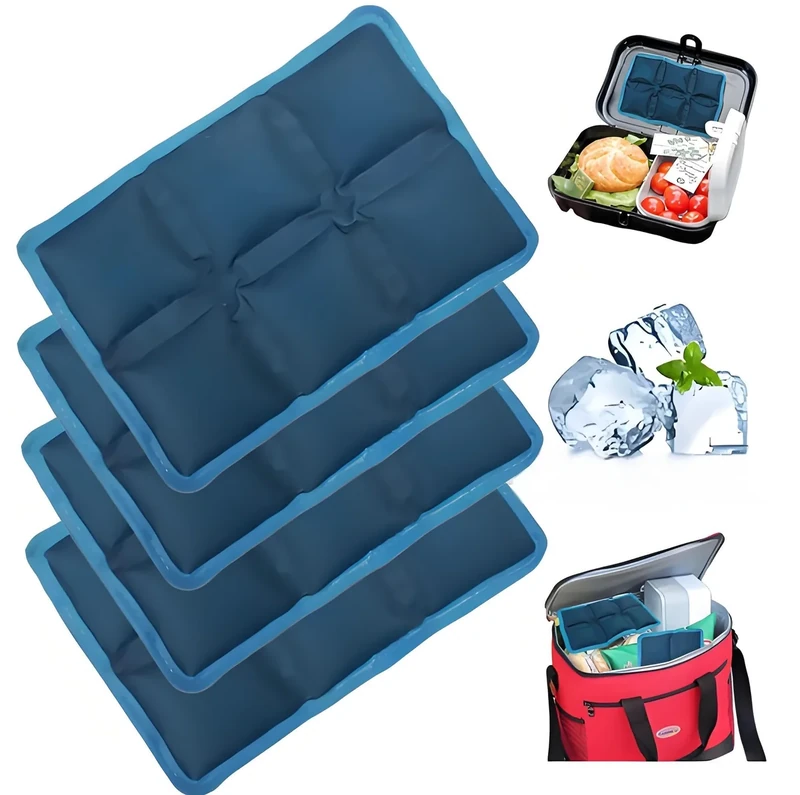 aadsioahd 4pcs Ice Packs for Lunch Boxes & Coolers - Reusable,Lightweight Cooler Ice Pack for Food Freshness, Drinks Freezer (6”x4”x0.7”) - Non-Toxic Cooler for Picnic, School, Sports & Camping