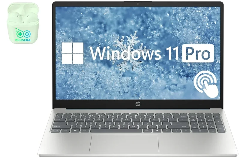 HP 15.6" FHD Touchscreen Business & Student Laptop, 32GB RAM 1TB SSD, 8-Cores Intel Core i3, Windows 11 Pro Laptop with Microsoft Office Home & Business Included, PLUSERA Earphones, Moonlight Blue