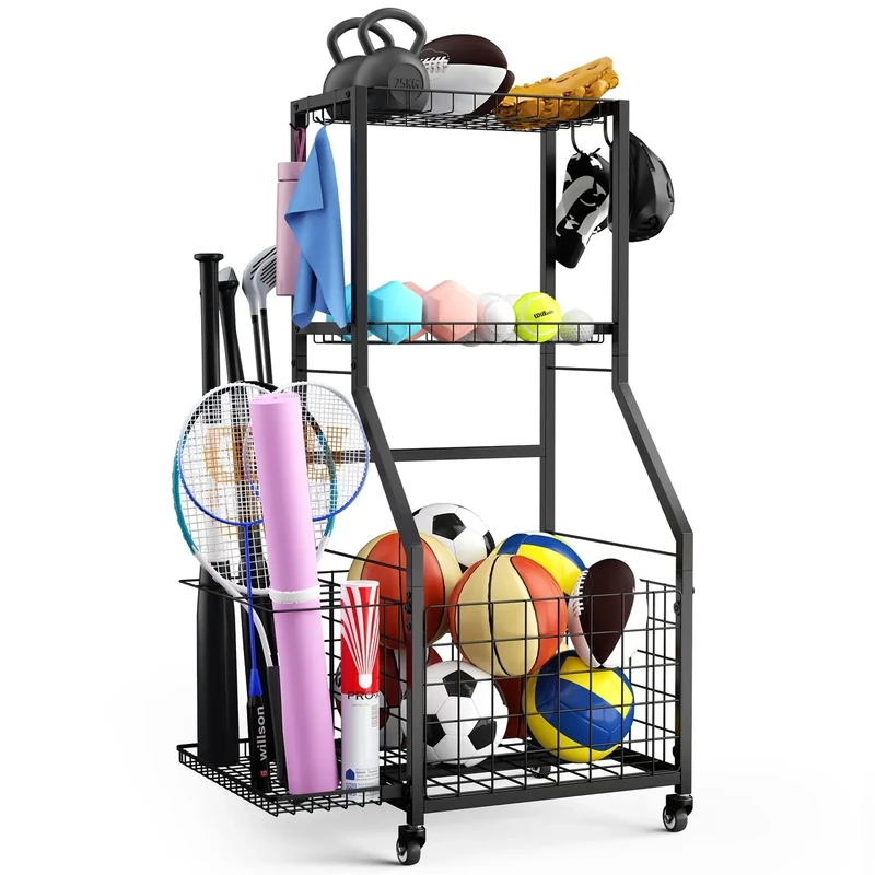 DUDUXI Garage Sports Equipment Organizer，Garage Ball Storage