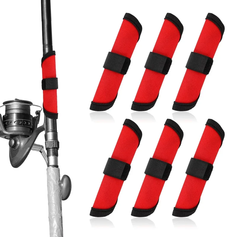 Gosknor 6pcs Lure Wrap, 5.9 Inch Fishing Lure Covers Bait Gloves Fish Hook Storage Protectors Pole Sleeve Guard to Keep Fishermen Fishing Safe for Fishing Rod