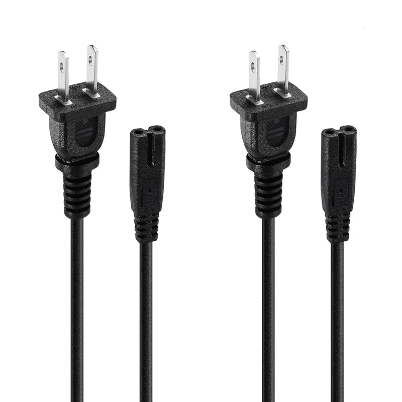 PS5 Power Cord & Xbox Series X/S Power Cable - 2 Pack Replacement 2 Prong AC Cord for PlayStation 5/PS4 Slim/PS3, Xbox One X/S,Series X/S - Power Supply & Durable