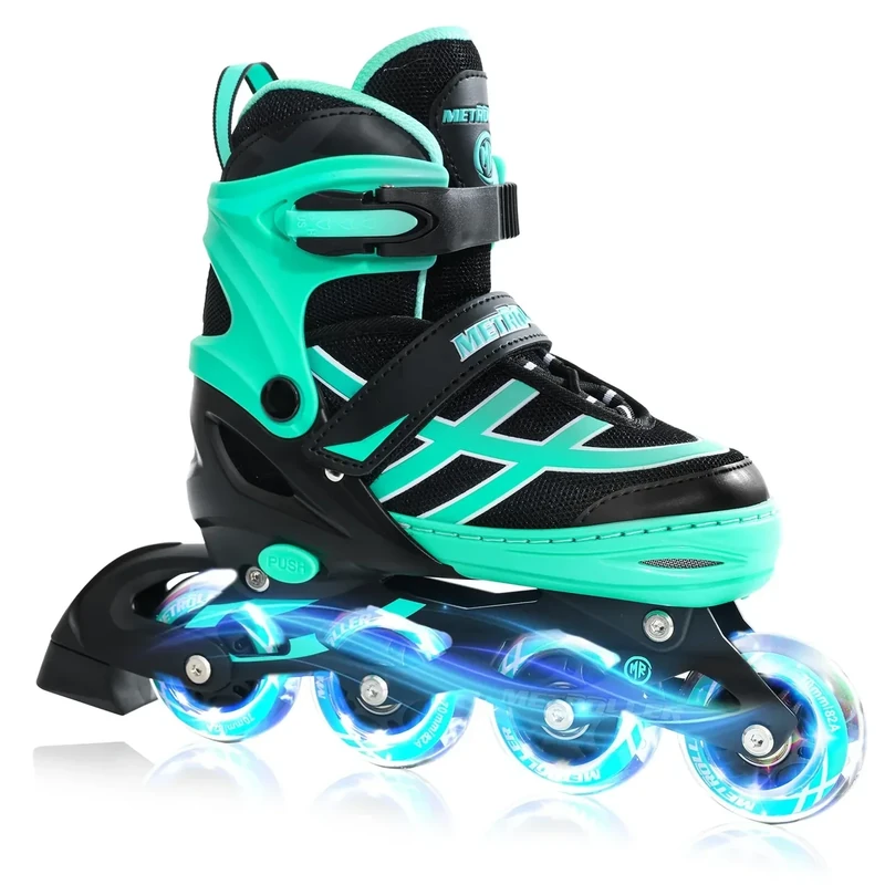 METROLLER Inline Skates for Girls Boys Ages 5-8 8-12 Adjustable Illuminating Wheels Inline Roller Skates for Youth Kids Outdoor Blades