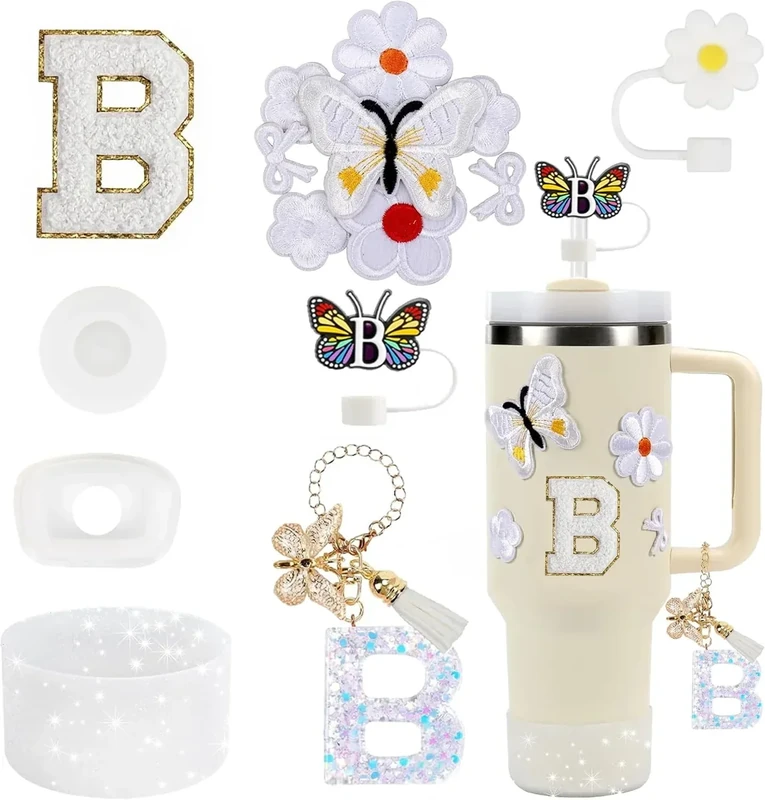 3tyto Sports Water Bottle Accessories (Letter B, White)