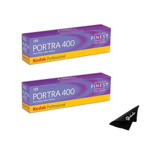 Kodak Portra 400 Film - 10 Pack of 36exp Rolls for 35mm Cameras with balveli Premium Microfiber Cloth