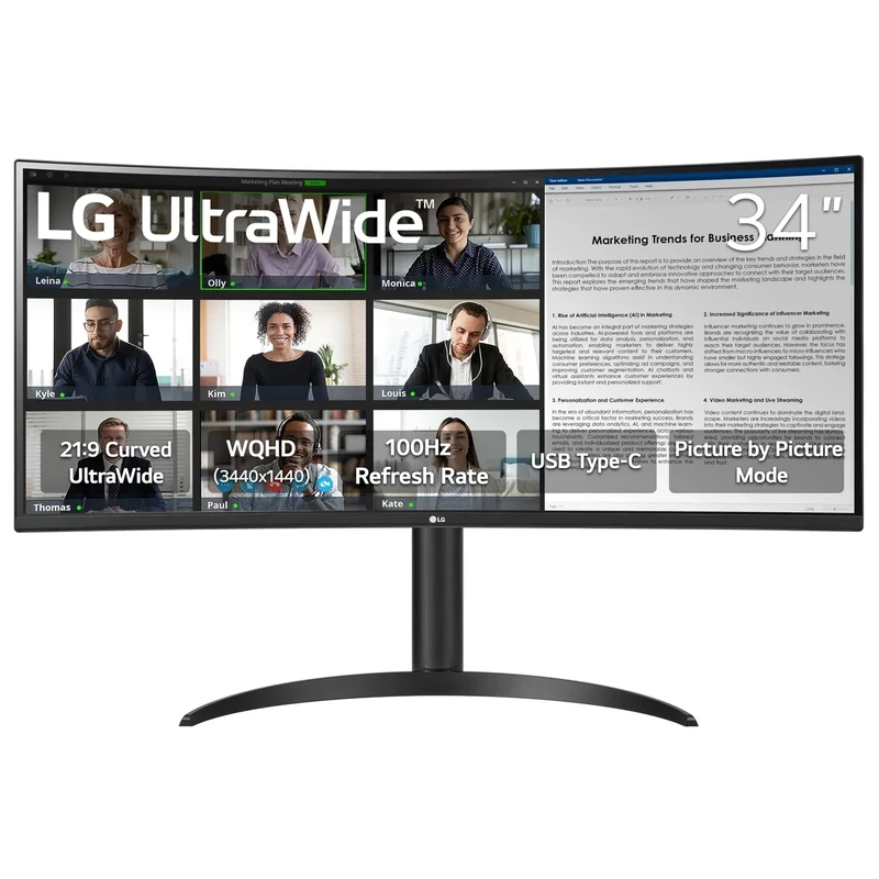 LG 34WR55QK-B 34" Monitor - 3440x1440, 100Hz, HDR10, USB-C