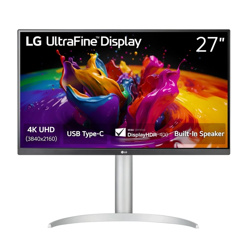 LG 27UP850K-W 27" 4K UHD IPS Monitor - HDR400, USB-C 90W PD, Adjustable