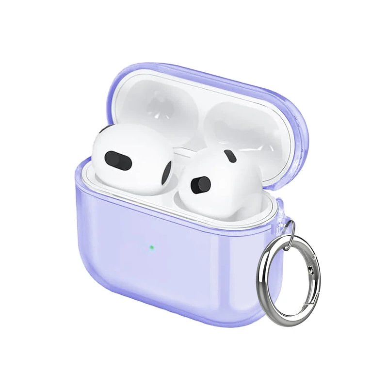 Aircawin Clear TPU Protective Case for AirPods 4 with Keychain - 2024