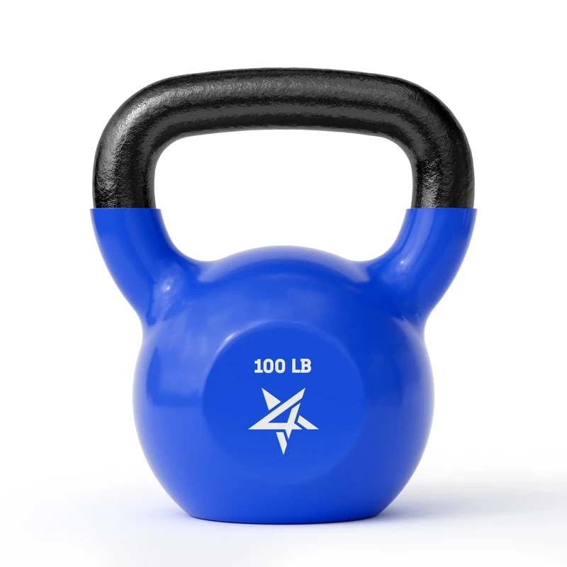 Yes4All Kettlebell 5-100lbs Vinyl Coated Cast Iron for Dumbbell Weights Exercises, Gym, Fitness, Full Body Workout Equipment Push up, Grip and Strength Training