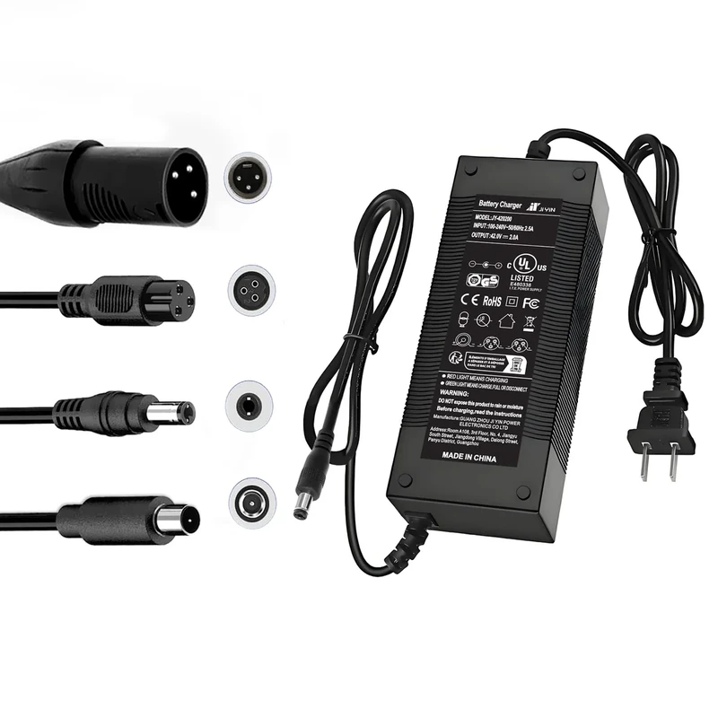 Brokeir UL Listed 42V 2A Replacement Electric Scooter Charger for 36V Hoverboard Charger with 5 Plugs, Compatible with Scooter Power Adapter