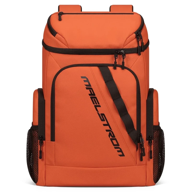 Maelstrom Backpack Cooler,36 Can Cooler Backpack,Soft Cooler Bag Insulated Leakproof,Lightweight Ice Chest Backpack,Travel Cooler Lunch Backpack for Camping,Hiking,Beach (Orange)