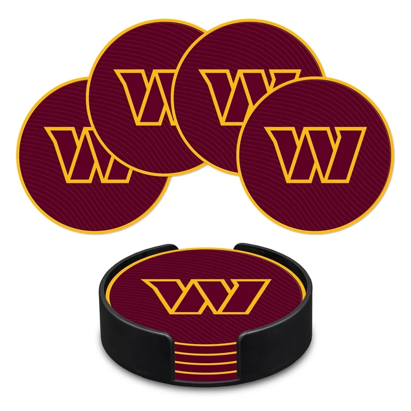 Rico Industries NFL Football Washington Commanders Classic Favorites: PVC Coaster Set (4-Pack)