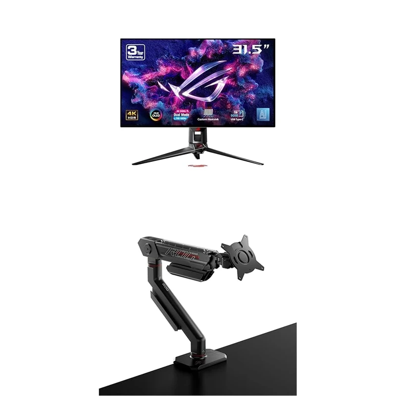 ASUS ROG Swift 32" 4K OLED Monitor - 240Hz/480Hz Ergo Arm (AAS01)