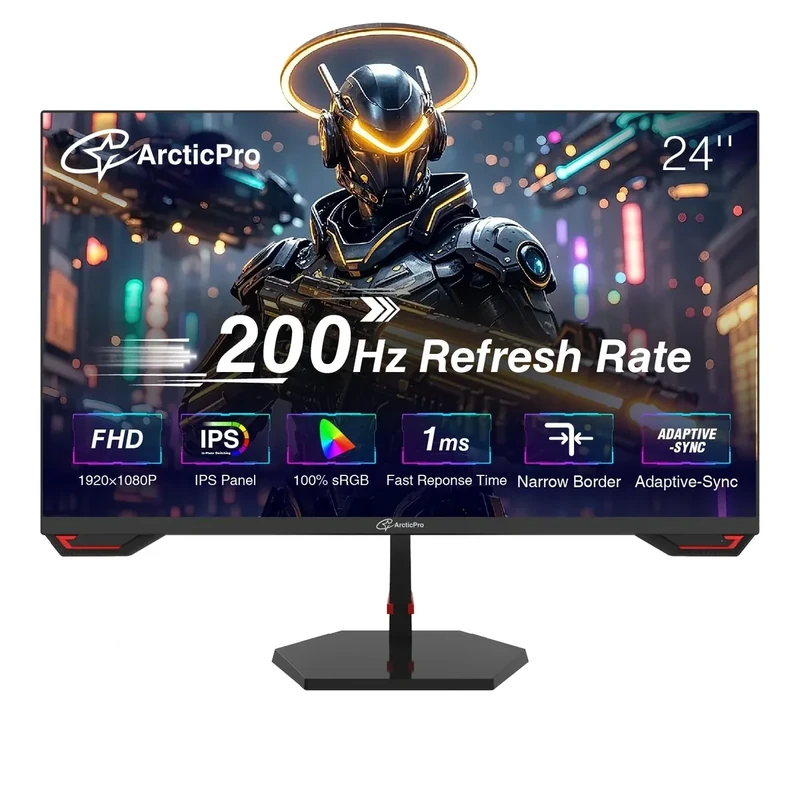 ArcticPro 24" Gaming Monitor - 200Hz, 1080p IPS, 1ms, Adaptive Sync
