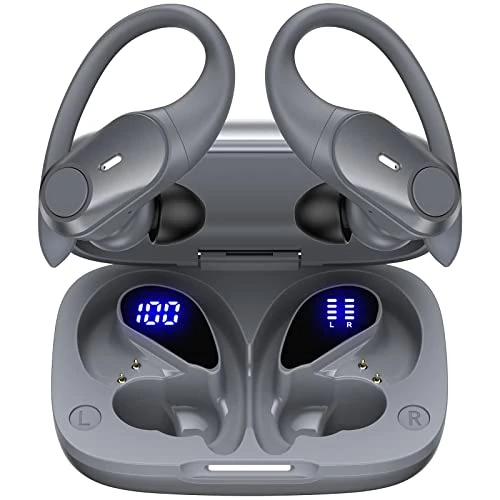 GOLREX Noise Cancelling Earbuds - 80H Playtime, Charging Case - Grey