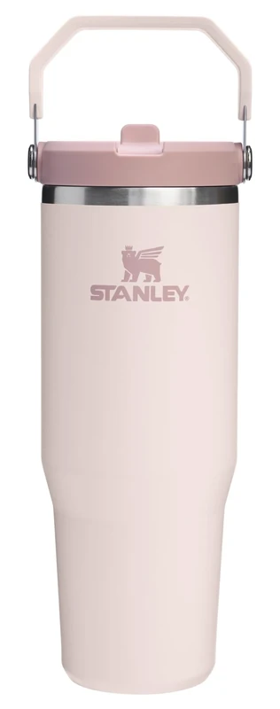 STANLEY IceFlow 2.0 Flip Straw Tumbler with Handle 30 oz | Twist On Lid and Flip Up Straw | Leak Resistant Water Bottle | Insulated Stainless Steel | BPA-Free | Rose Quartz