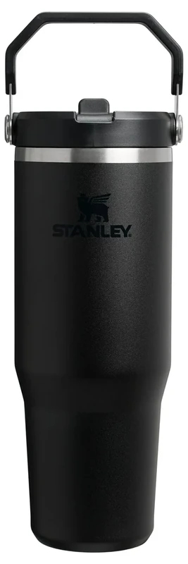 Stanley IceFlow 2.0 Flip Straw Tumbler with Handle 30 oz | Twist On Lid and Flip Up Straw | Leak Resistant Water Bottle | Insulated Stainless Steel | BPA-Free | Black 2.0