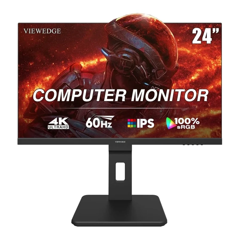 Viewedge 24" 4K 60Hz IPS Monitor - USB-C, HDMI, DP, Built-in Speakers