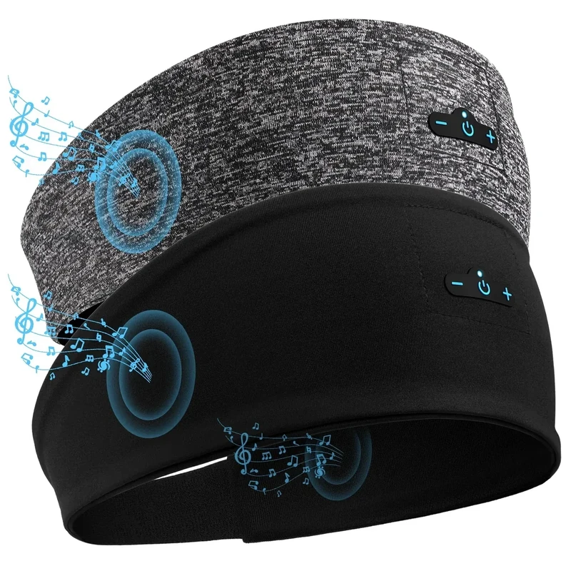 TOPIEI Sleep Headphones Headband 2-Pack - 17H Playtime, Stereo Sound