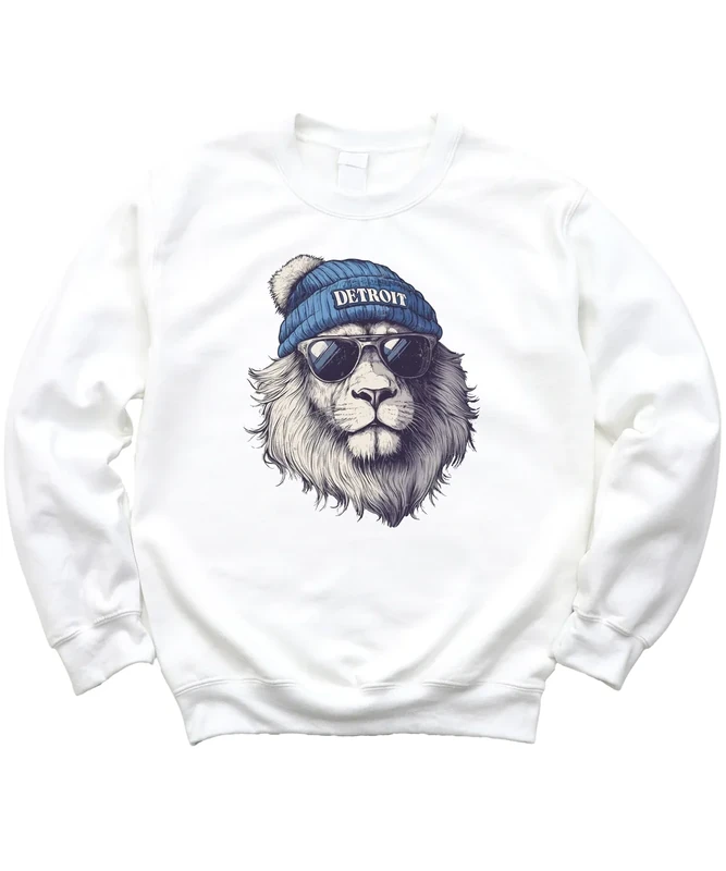 Olive Loves Apple Detroit Football Sports Sweatshirt for Men Women Youth and Toddler Boys and Girls White Sweatshirt Youth Medium - Image 1